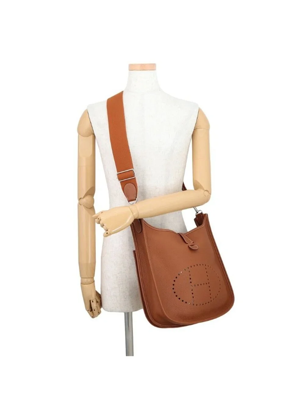 Hermes Shoulder Bag Evelyne 3 PM Gold Silver Taurillon Clemence - Picture 4 of 10
